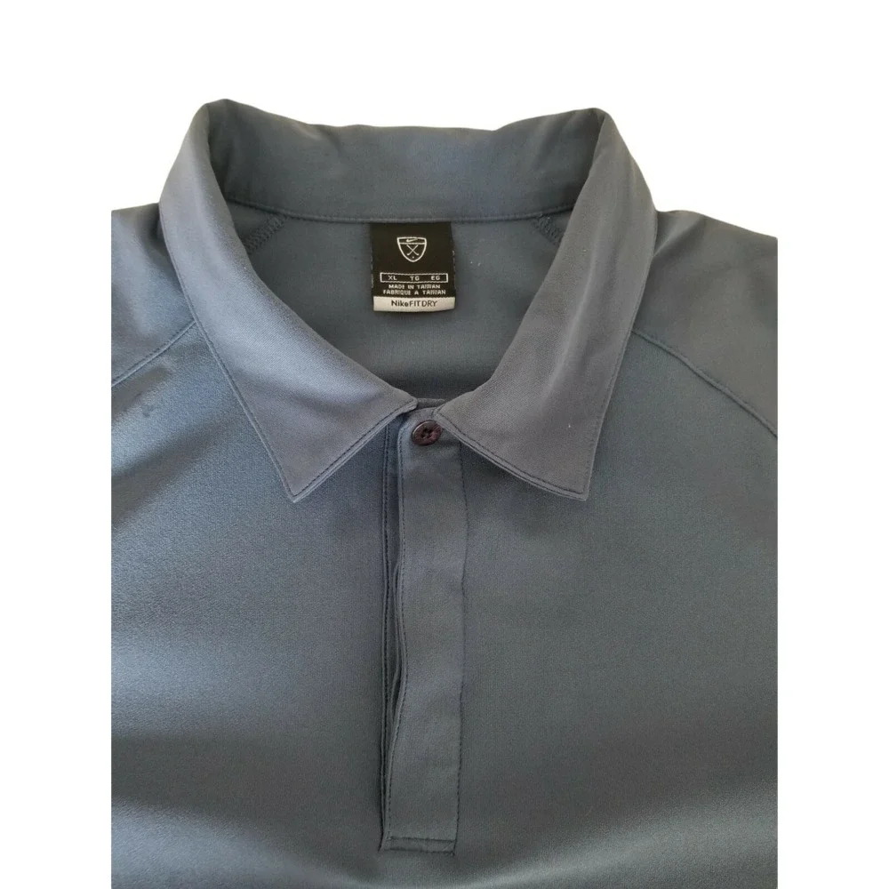 Nike Golf Shirt Mens Size XL Fit Dry Two Tone Blue Polo  Top Hidden Placket Core